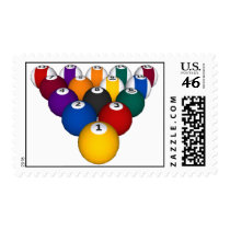 Billiards / Pool Balls - Cutom Postage Stamp