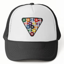 Billiards / Pool Balls Racked: Mesh Hats