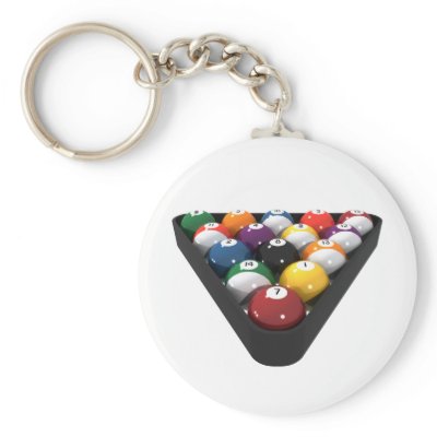 Billiards / Pool Balls Racked: Key Chain by spiritswitchboard