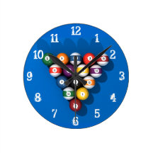 Billiards / Pool Balls: Wall Clock