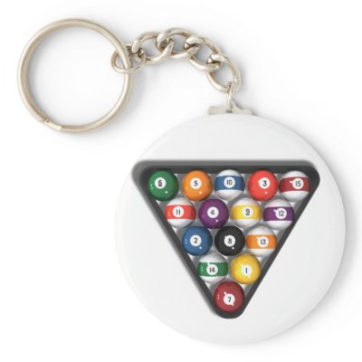 Billiards / Pool Balls with Drop Shadow: Key Chains by spiritswitchboard