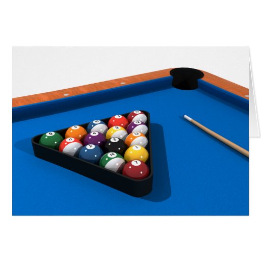 Billiards / Pool Table Blue Felt Card Zazzle