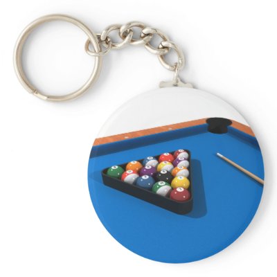 Billiards / Pool Table: Blue Felt: Keychain by spiritswitchboard