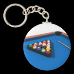 Billiards / Pool Table: Blue Felt: Keychain