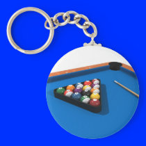 Billiards / Pool Table: Blue Felt: Keychain