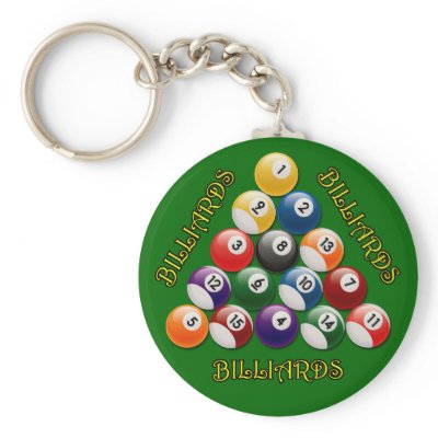 BILLIARDS RACK KEY CHAIN by dgpaulart