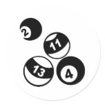Billiards Round Stickers
