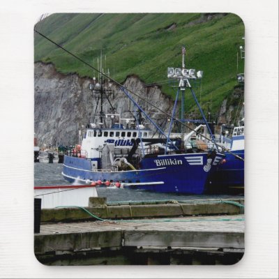 Billikin, Crab Boat in Dutch Harbor, Alaska Mousepad by mistlebee