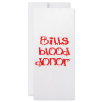 Bills Blood Donor rack cards