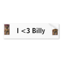 billy2, billy2, I <3 Billy bumper stickers