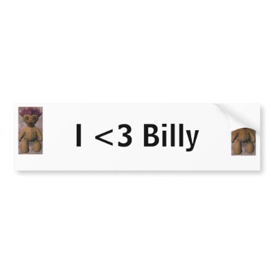 billy2, billy2, I <3 Billy Bumper Sticker by fickle2000