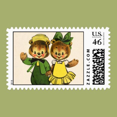 Billy and Betty Bear Postage Stamp Zazzle_stamp