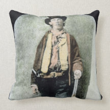 Billy the Kid (coloured engraving) Pillows