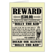 Billy the Kid Wanted Poster cards