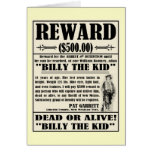 Billy the Kid Wanted Poster cards