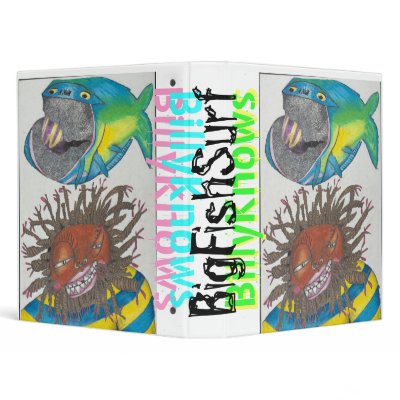 billyKnowsMedia QRCodes big fish surf notebook Vinyl Binders by BillyKnowsStuff