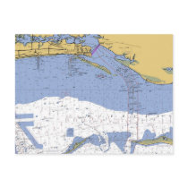 Biloxi, Mississippi Nautical Harbor Chart Postcard by sailorpatp Biloxi, Mississippi Nautical Harbor Chart Postcard