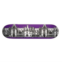 Biltmore House purple ink Skate Board