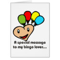 Bin go cards - message to a bingo lover