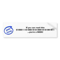 Binary bumper sticker bumper stickers