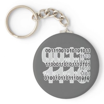 binary code design key chain by geekme