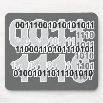 binary code design mouse mat by geekme
