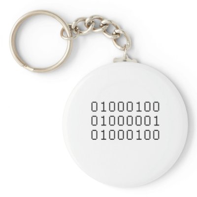 binary code key chains by Shirtuosity