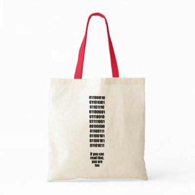 Binary Geek Tote Bags by curious_inkling