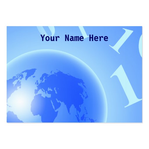 Binary Globe Background, Your Name Here Business Card (front side)