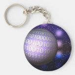 Binary Globe Key Chains