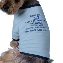 binary joke doggie tee shirt