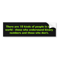 Binary numbers bumper stickers