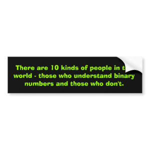 Binary Numbers 10 Kinds Of People