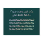 Binary rainbow for darks colors post card