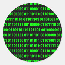 Binary Round Sticker