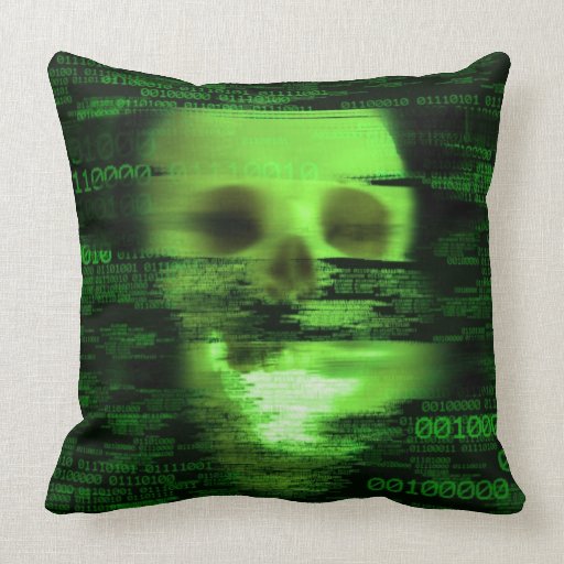 Binary Skull Pillow