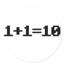 Binary Round Stickers