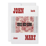 Binary Toile Save The Date Personalized Invitations