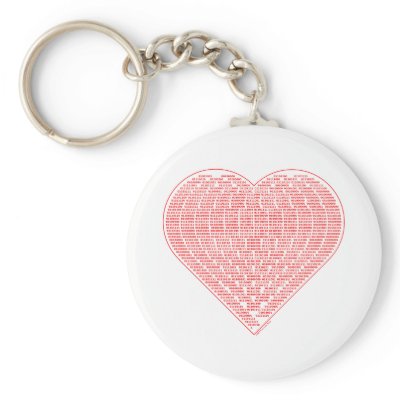 Binary Valentine Keychain by CartesianBear