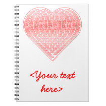 Binary Valentine Spiral Notebook