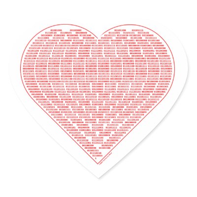 Binary Valentine Sticker by CartesianBear