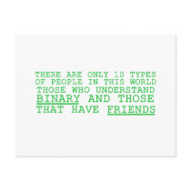Binary vs. Friends postcards