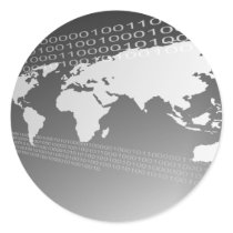 Binary World Round Stickers