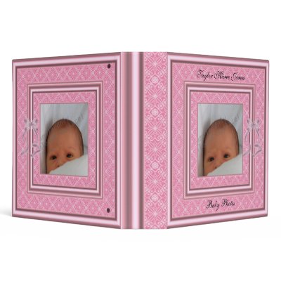 Binder Baby Girl Photo Album Pink Floral Bow by Zizzago