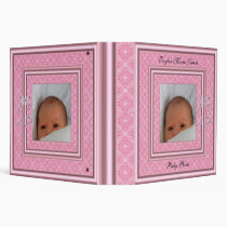 Binder Baby Girl Photo Album Pink Floral Bow binders