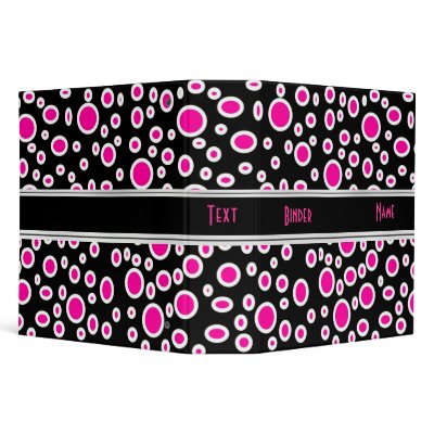 Binder Black Bright Pink Bubbles by Zizzago