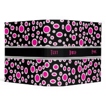 Binder Black Bright Pink Bubbles