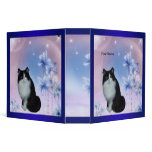 Binder Black & White Cat in Blue Flowerworld