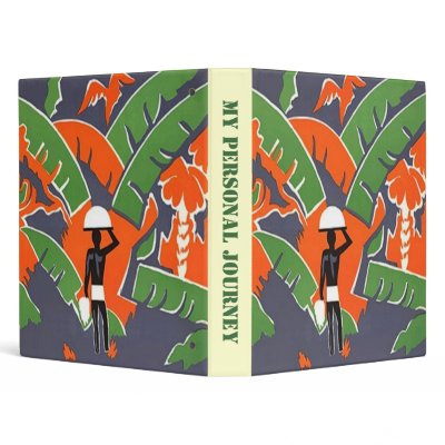 BINDER COLORFUL VNTG ABSTRACT RAINFOREST JOURNEY by layooper