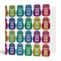 Binder - Cute Rainbow Matryoshka Owl